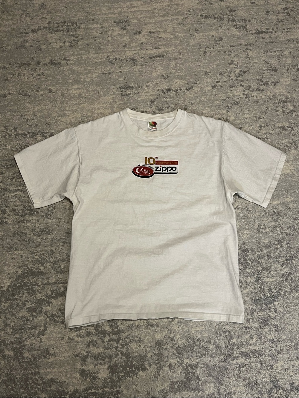 Fruit of the Loom White Short-Sleeve Tee with Zippo Logo